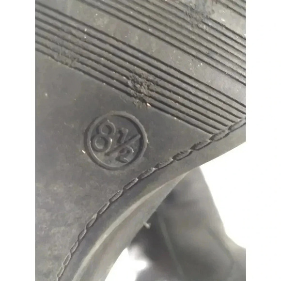 Merona Leather Boots Black Sz 8.5 Western Boho Biker Rodeo - Picture 10 of 11